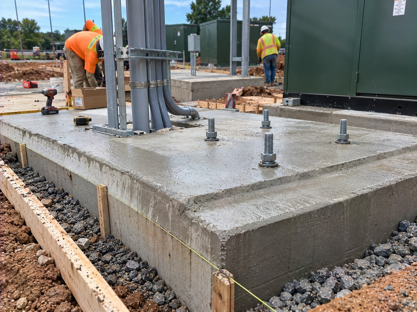 Concrete utility pad and vault in Atlanta