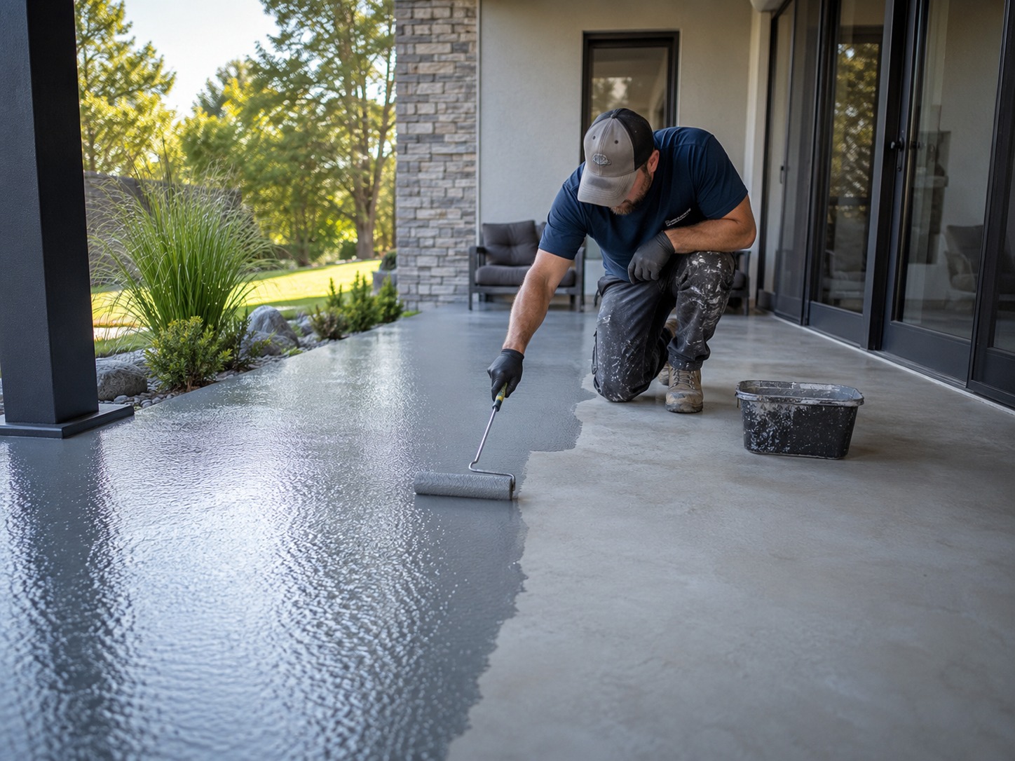 Sealed chemical-resistant concrete floor in Atlanta