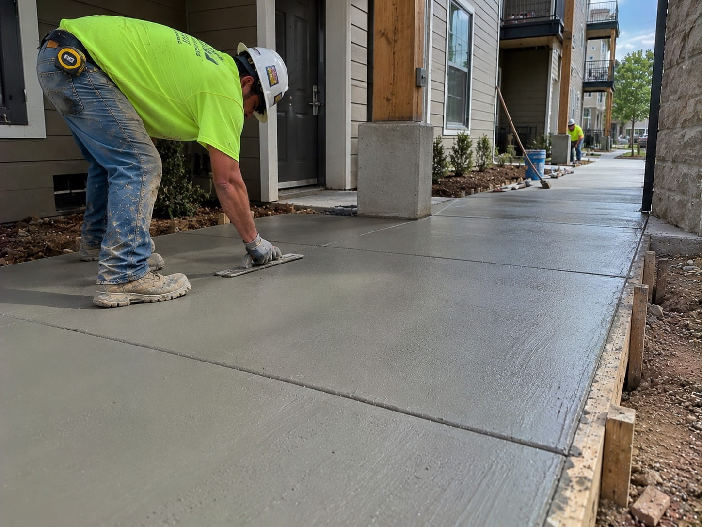 Concrete courtyard and breezeway at an Atlanta multifamily property