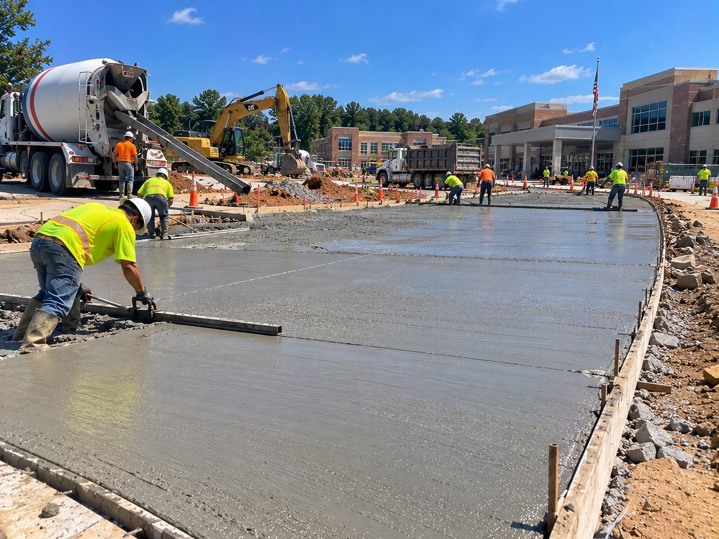Civil road construction in Atlanta, Georgia